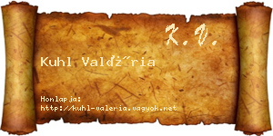 Kuhl Valéria névjegykártya