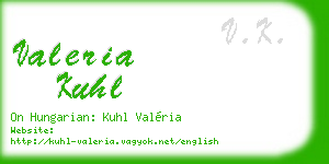 valeria kuhl business card